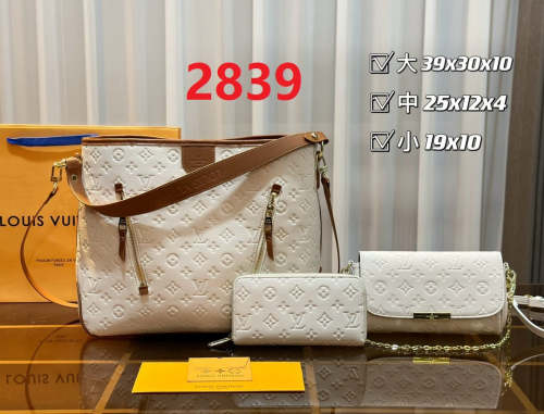 Split leather bag ,3A, size 39x30x10cm, 25x12x4cm, 19x10cm, 3 pieces for set, no box, B75-2839