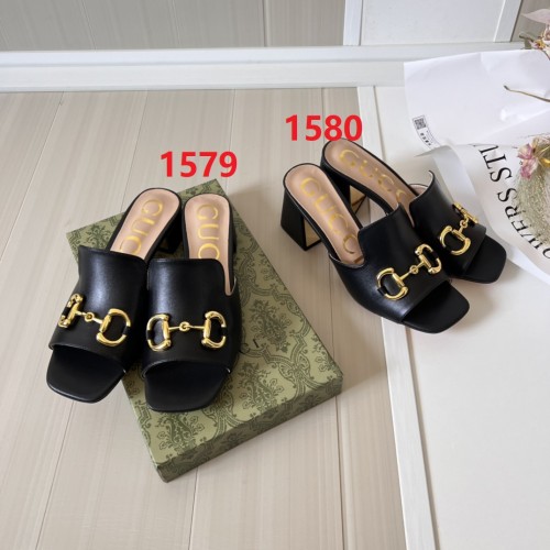 Women heel slipper shoes,heel 2.5cm or 7cm, size 34-42, SS50-1579-1580