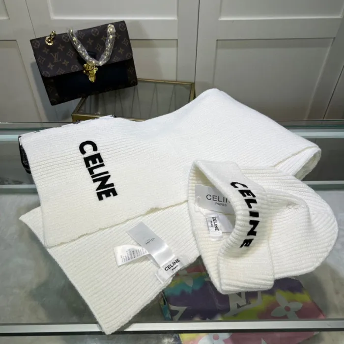 cashmere cotton scarf and hat ,no box. HX68-17-22