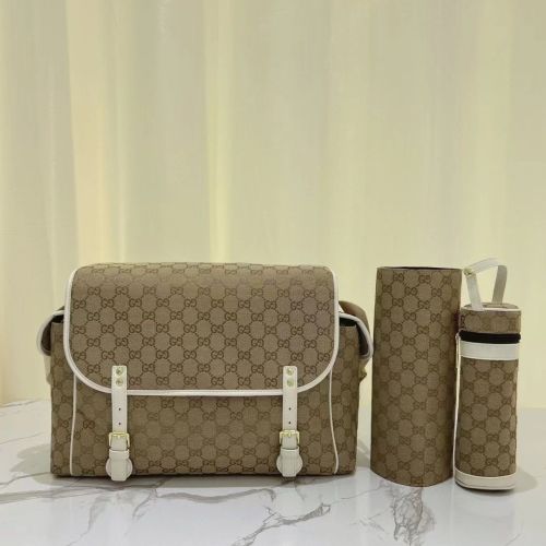 Copy Canvas and split leather baby diaper bag + nursing bottle bag+ cushion, AAA, no box,diaper bag size  40x26x14cm,B98-68