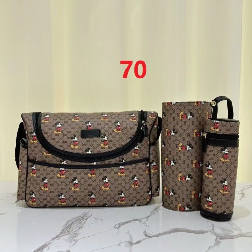 Copy Canvas and split leather baby diaper bag + nursing bottle bag+ cushion, AAA, no box,diaper bag size  40x26x14cm,B98-70