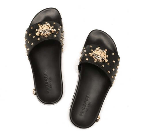 Flat leather sandals slippers , size 38-45 ,with box, SS70-1256
