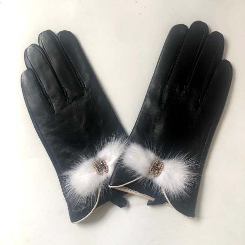 Women's fur leather gloves, GLS30-19
