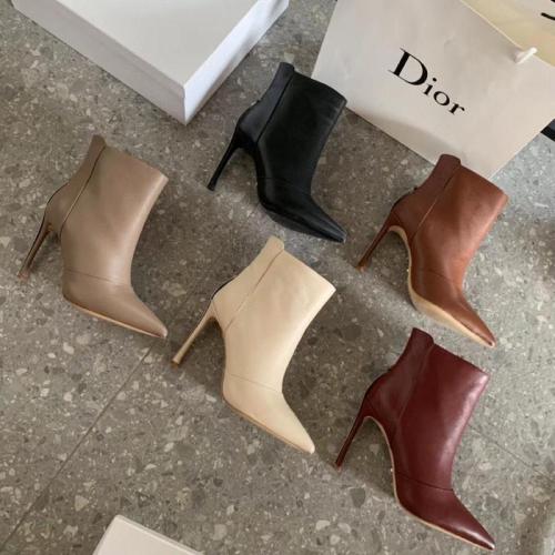 women leather heel boots shoes, size 35-40, with box,SS138-25-29