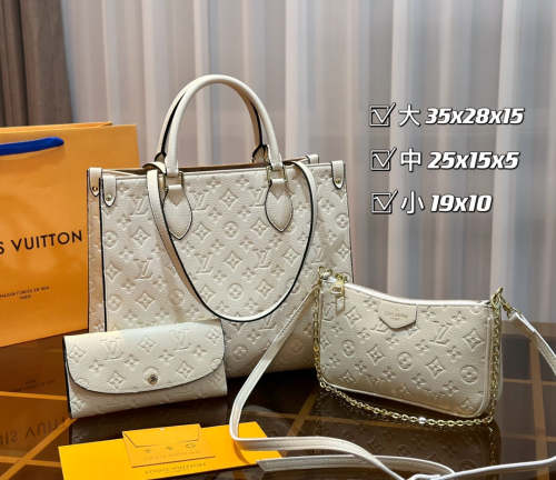 Split leather bag ,3A, size 35x28x15cm, 25x15x5cm, 19x10cm, 3 pieces for set, no box, B75-2840