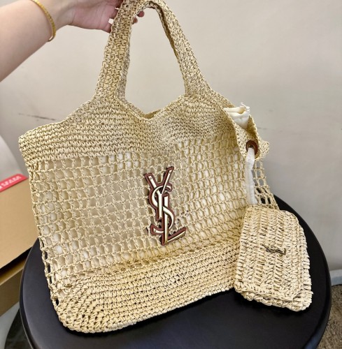 Straw raffia shopping bag mother  beach bag ,4A , size 45x38cm ,no box,  B88-1783