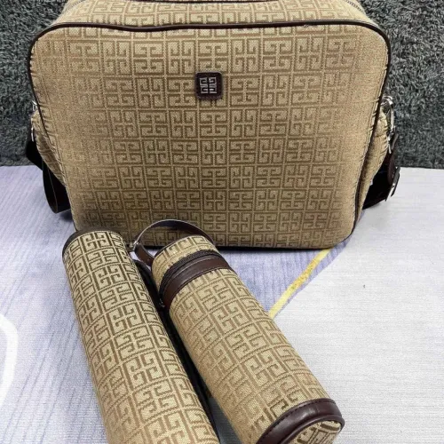 Canvas and split leather baby diaper bag + nursing bottle bag+ cushion, AAA, no box,diaper bag size  40x26x14cm,B98-72