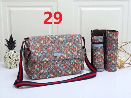 Canvas and split leather baby diaper bag + nursing bottle bag+ cushion, AAA, no box,diaper bag size  40x29x16cm,B98-29