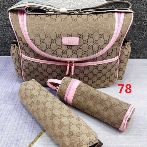 Canvas and split leather baby diaper bag + nursing bottle bag+ cushion, AAA, no box,diaper bag size  40x26x14cm,B98-78-81