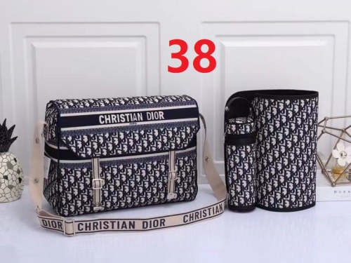 Canvas and split leather baby diaper bag + nursing bottle bag+ cushion, AAA, no box,diaper bag size  40x30x15cm,B98-38
