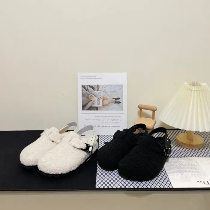Women Men fur flat shoes,size 35-45, SS70-1587-1588