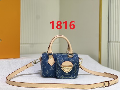 Leather and canvas bag ,5A , size 16x10x7.5cm,no box,  B88-1816