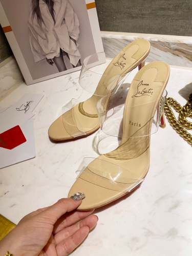 Women transparent heel sandal shoes, heel 10cm, size 35-41, SS50-1168