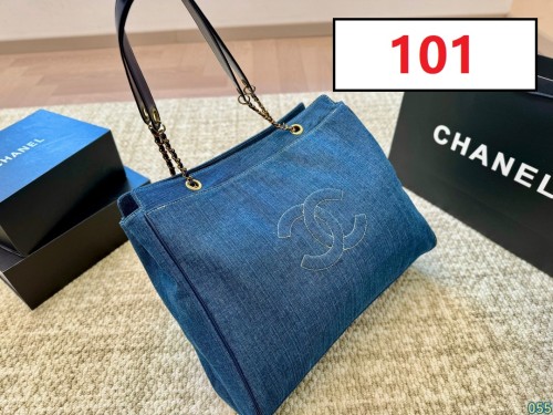 Denim and split leather bag ,4A ,size 41X31cm,no box,  B88-101