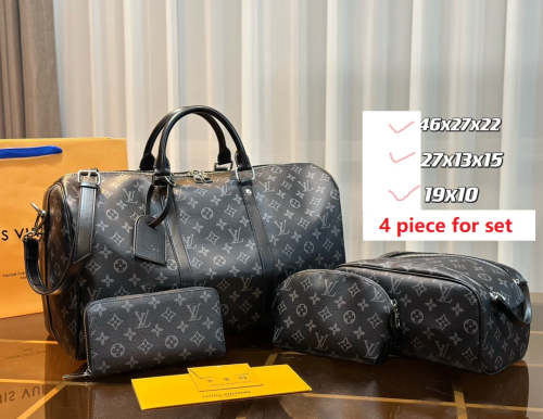 Split leather bag ,3A, size 46x27x22cm, 27x13x15cm, 19x10cm, 4 pieces for set, no box, B75-2832