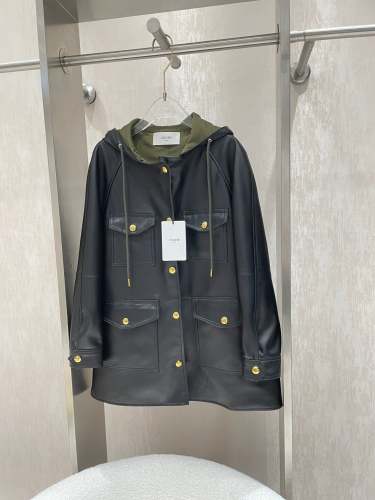 Women leather casual coat clothes, size S,M,L ,CL88-182