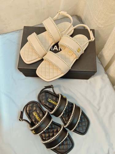 Flat leather sandals slippers , size 35-40 ,with box, SS70-1281-1282