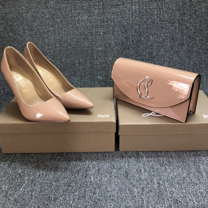 Top quality, real lether, women heel  shoes + cross shoulder bag set,  shoes size 35-43,heel 8/10/12cm, bag size 22x12x5.5cm, with box, B300-12