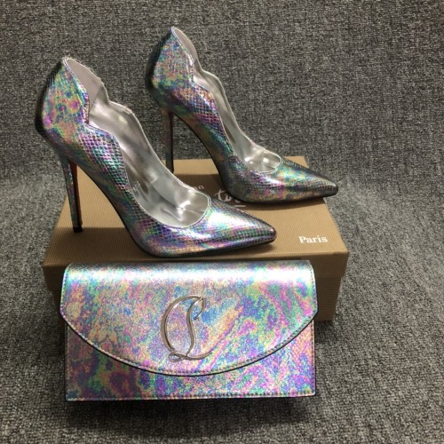 Top quality, real lether, women heel  shoes + cross shoulder bag set,  shoes size 35-43,heel 6/8/10/12cm, bag size 22x12x5.5cm, with box, B300-6