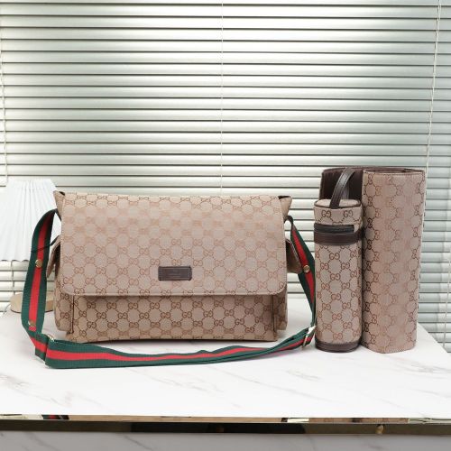 Canvas and split leather baby diaper bag + nursing bottle bag+ cushion, AAA, no box,diaper bag size  40x26x14cm,B98-67
