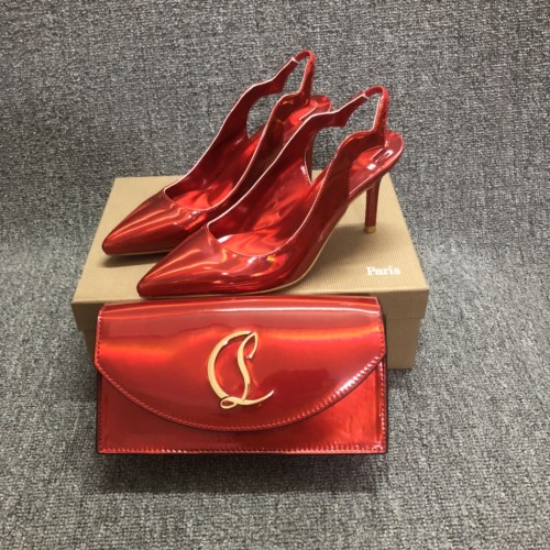 Top quality, real lether, women heel  shoes + cross shoulder bag set,  shoes size 35-43,heel 6/8/10/12cm, bag size 22x12x5.5cm, with box, B300-5