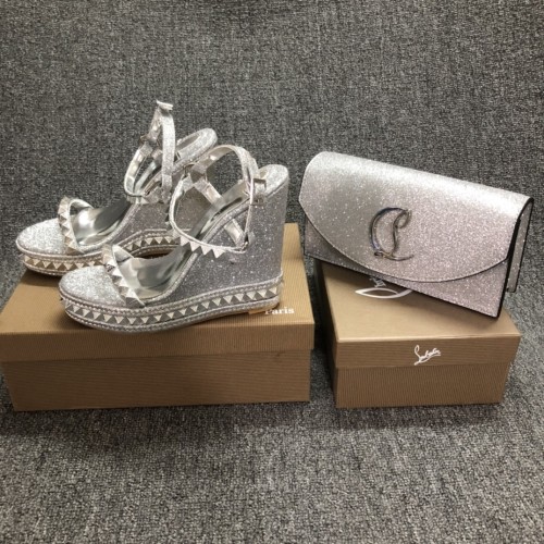 Top quality, real lether, women high heel sandals shoes + cross shoulder bag set,  shoes size 35-43,heel 14cm, bag size 22x12x5.5cm, with box, B300-9
