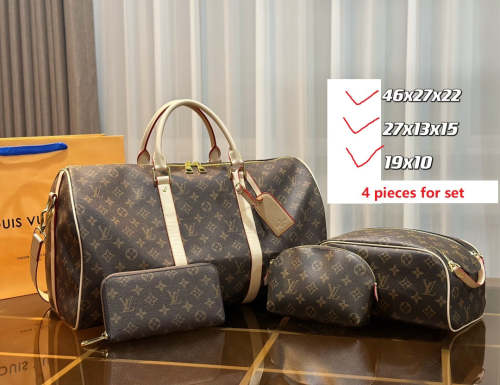 Split leather bag ,3A, size 46x27x22cm, 27x13x15cm, 19x10cm, 4 pieces for set, no box, B75-2836