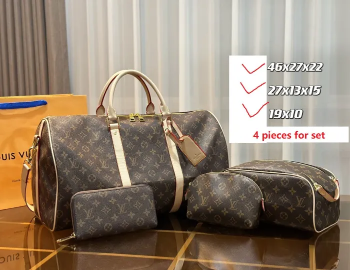 Split leather bag ,3A, size 46x27x22cm, 27x13x15cm, 19x10cm, 4 pieces for set, no box, B75-2836