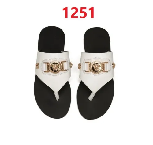 Flat leather sandals slippers , size 35-42 ,with box, SS70-1251-1254
