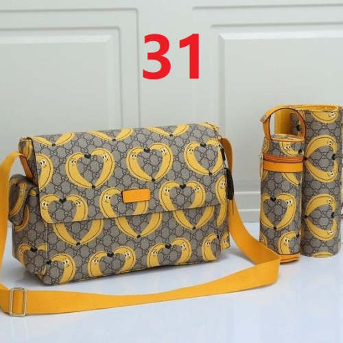 Canvas and split leather baby diaper bag + nursing bottle bag+ cushion, AAA, no box,diaper bag size  40x29x16cm,B98-31