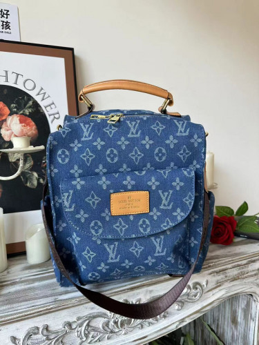 Canvas PU leather bag ,budget ,size 30x25x15cm,no box,  B35-106
