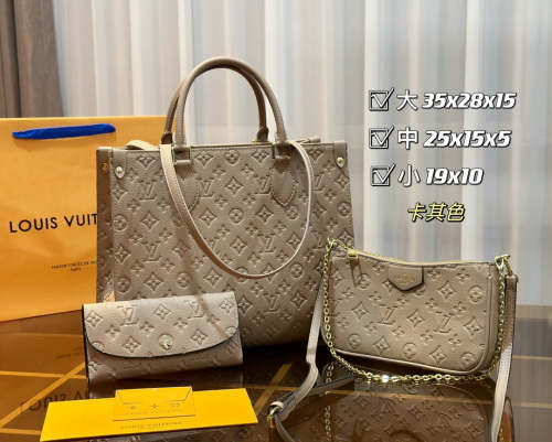Split leather bag ,3A, size 35x28x15cm, 25x15x5cm, 19x10cm, 3 pieces for set, no box, B75-2841