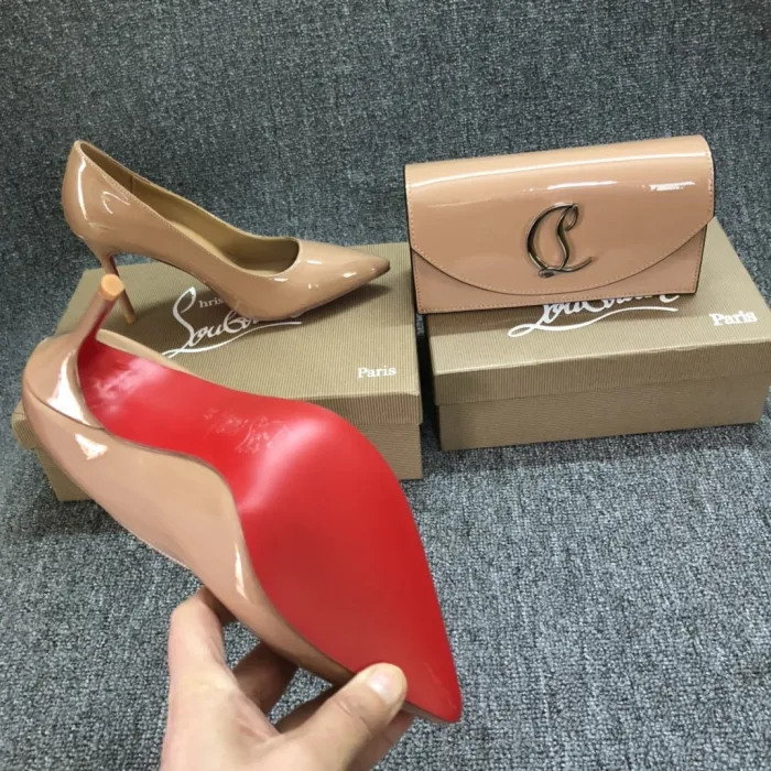 Top quality, real lether, women heel  shoes + cross shoulder bag set,  shoes size 35-43,heel 8/10/12cm, bag size 22x12x5.5cm, with box, B300-12