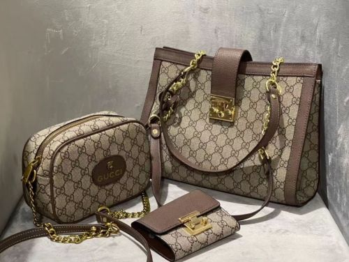 Split leather bag ,3A, size 30X24X8cm, 20X13X7cm, 10X9cm, 3 pieces for set, no box, B75-2879