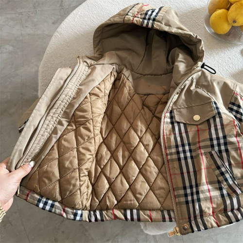 Hooded Cotton-padded clothes jacket for kids , size:90-160, CL40-1