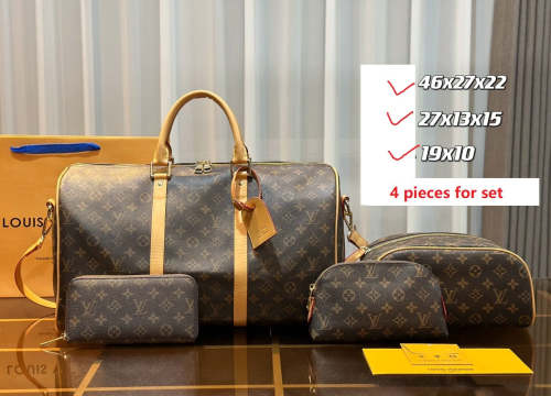 Split leather bag ,3A, size 46x27x22cm, 27x13x15cm, 19x10cm, 4 pieces for set, no box, B75-2835