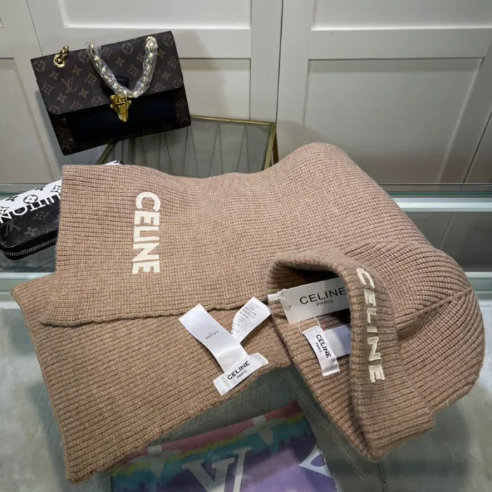 cashmere cotton scarf and hat ,no box. HX68-17-22