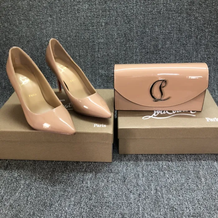 Top quality, real lether, women heel  shoes + cross shoulder bag set,  shoes size 35-43,heel 8/10/12cm, bag size 22x12x5.5cm, with box, B300-12