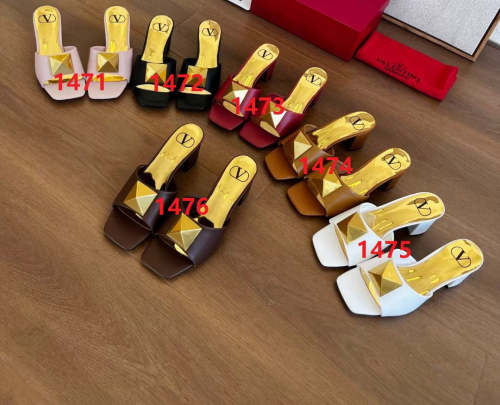 Heel shoes leather sandals slippers , heel 5cm,size 34-41 ,with box, SS60-1471-1476