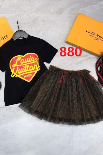 T-shirt +  skirts suit Kids set clothes, no box, CL25-880-883