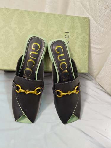 Heel leather sandals slippers,heel 4.5cm, size 35-40 ,with box, SS60-1449