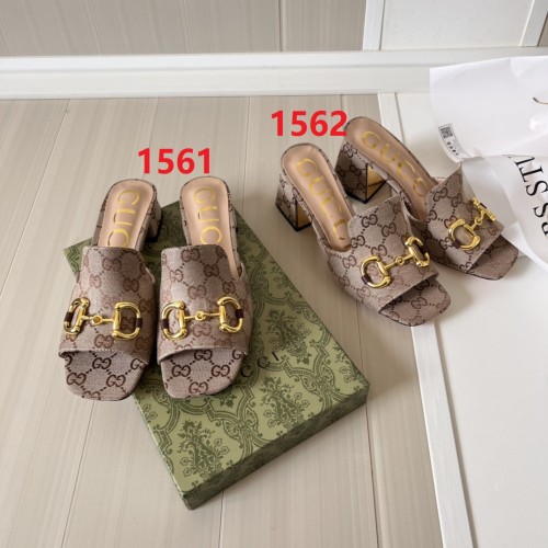 Women heel slipper shoes,heel 2.5cm or 7cm, size 34-42, SS50-1561-1562
