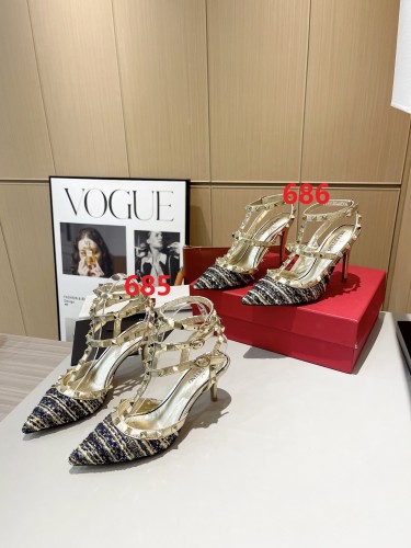 Women leather heel sandal shoes, size 34-42, SS88-685-686