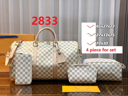 Split leather bag ,3A, size 46x27x22cm, 27x13x15cm, 19x10cm, 4 pieces for set, no box, B75-2833