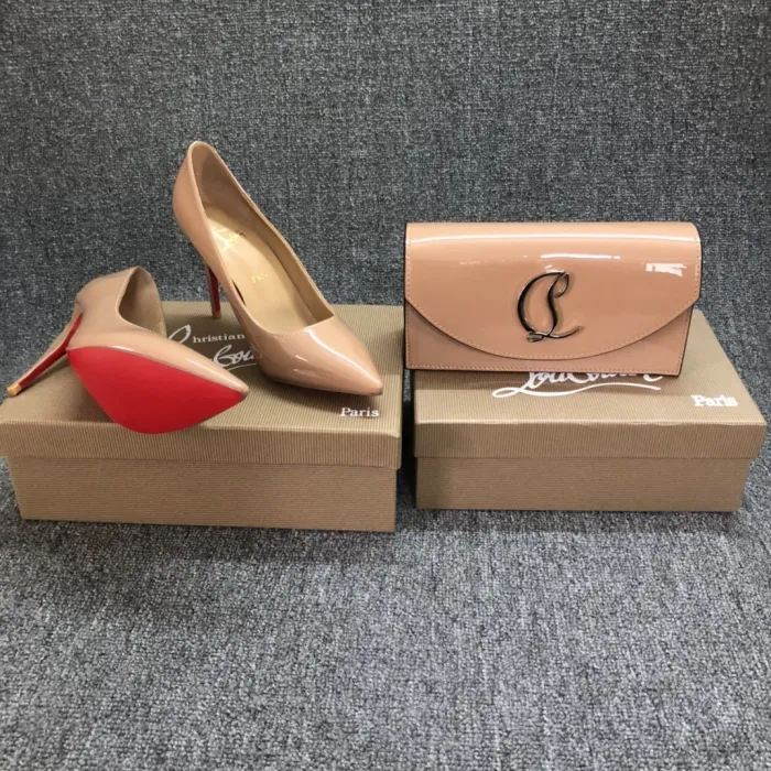 Top quality, real lether, women heel  shoes + cross shoulder bag set,  shoes size 35-43,heel 8/10/12cm, bag size 22x12x5.5cm, with box, B300-12
