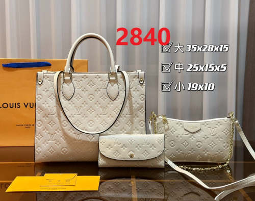 Split leather bag ,3A, size 35x28x15cm, 25x15x5cm, 19x10cm, 3 pieces for set, no box, B75-2840