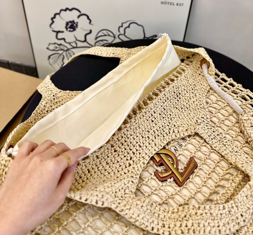 Straw raffia shopping bag mother  beach bag ,4A , size 45x38cm ,no box,  B88-1783