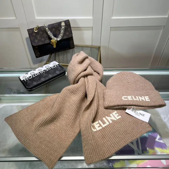 cashmere cotton scarf and hat ,no box. HX68-17-22