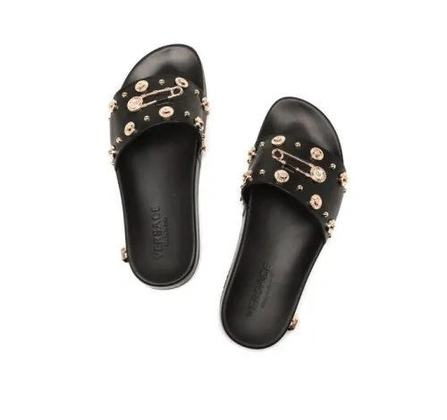 Flat leather sandals slippers , size 38-45 ,with box, SS70-1255