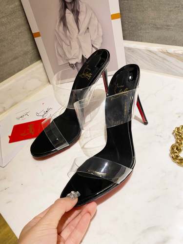 Women transparent heel sandal shoes, heel 10cm, size 35-41, SS50-1166